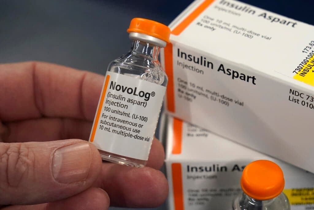 Bottles and boxes of NovoLog insulin