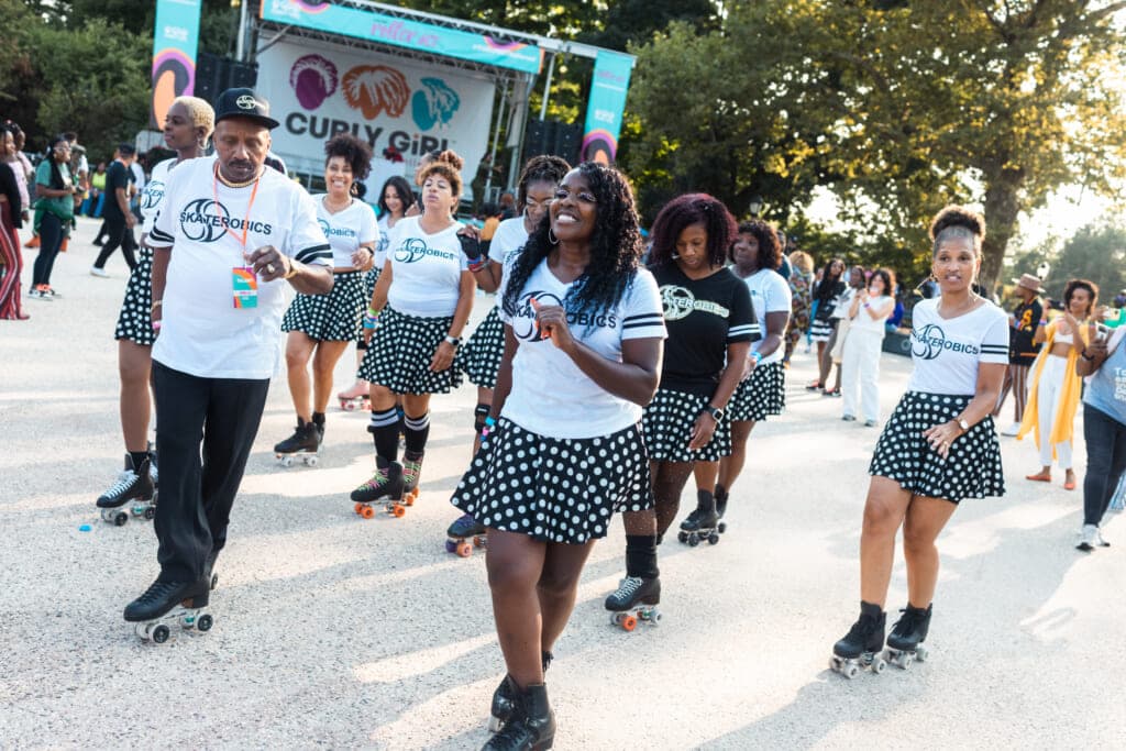 “Skaterobics” founder Tanya Dean and her crew performing
