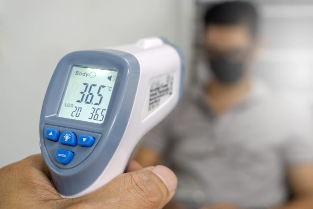 A digital thermometer