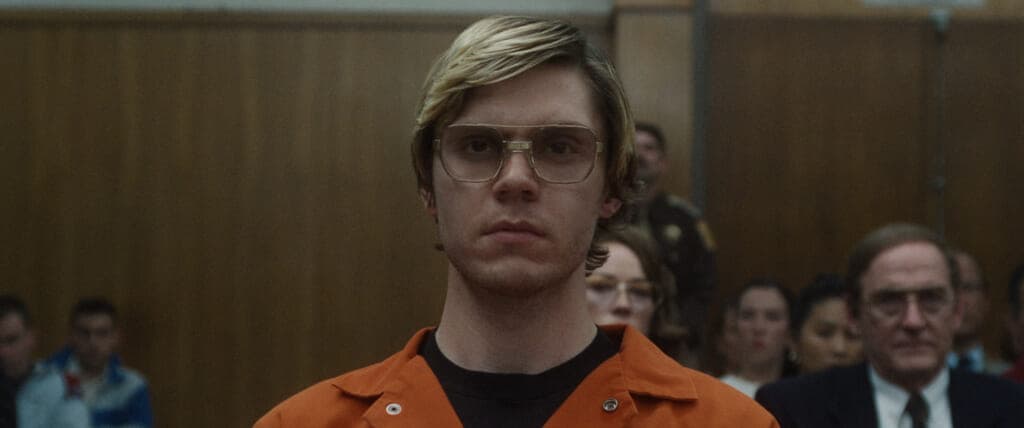 Actors Evan Peters, Molly Ringwald and Richard Jenkins in “Dahmer: Monster — The Jeffrey Dahmer Story”
