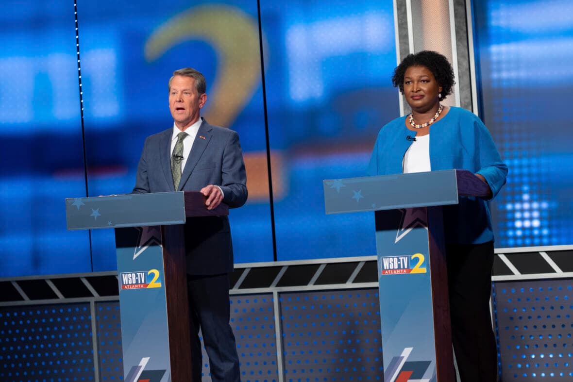 Republican Georgia Gov. Brian Kemp and Democratic challenger Stacey Abrams