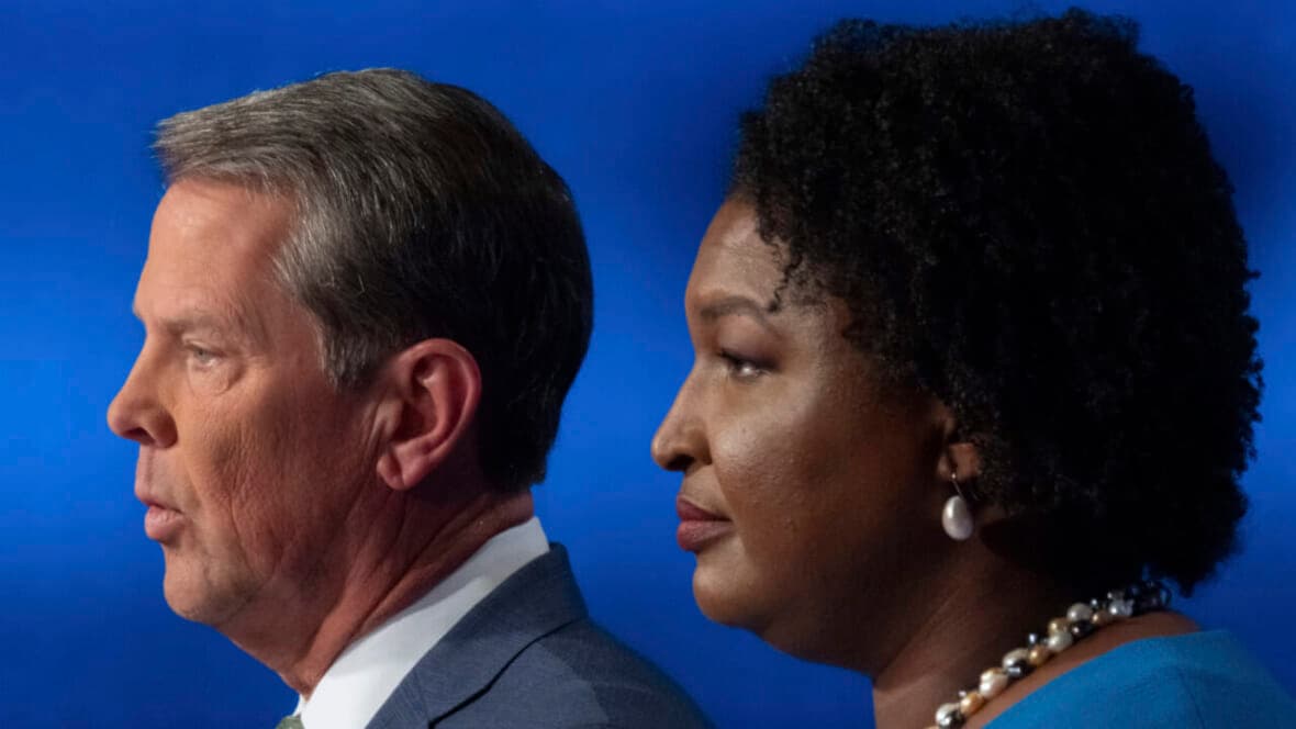 Republican Georgia Gov. Brian Kemp and Democratic challenger Stacey Abrams