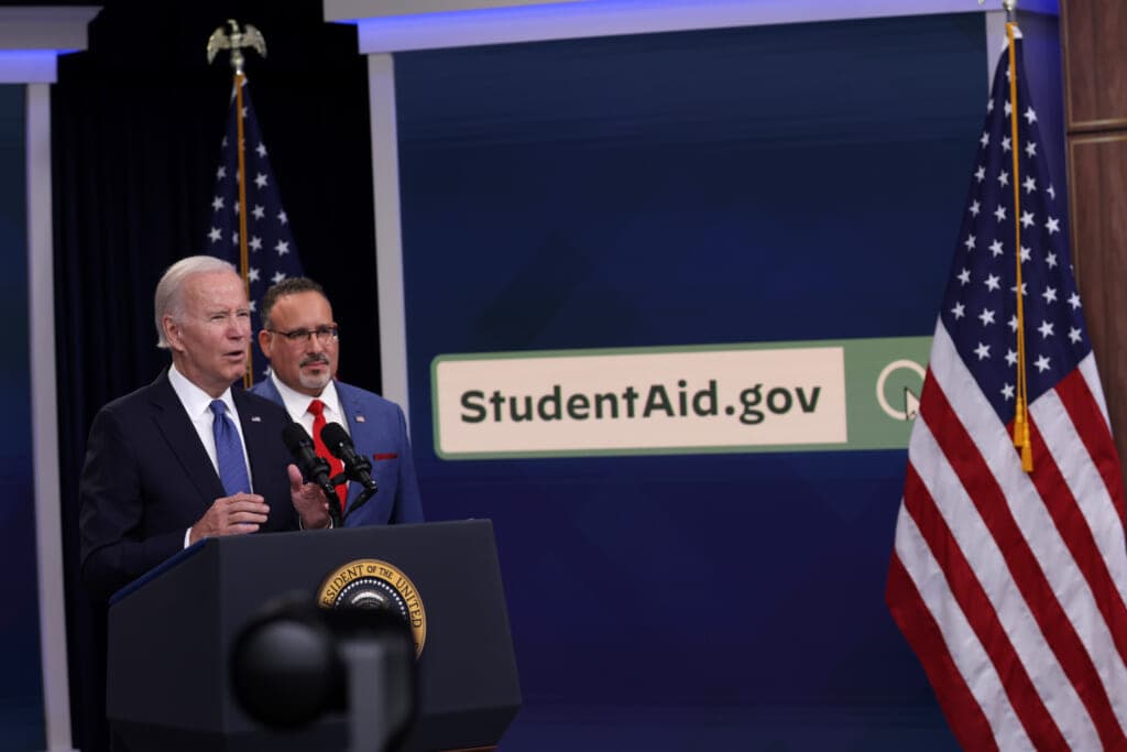 President Joe Biden and Secretary of Education Miguel Cardona