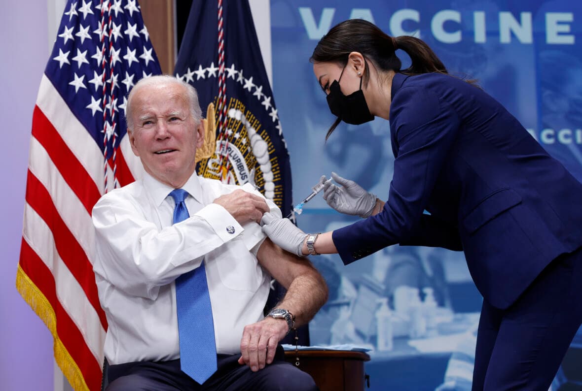 President Joe Biden receives his updated COVID-19 booster