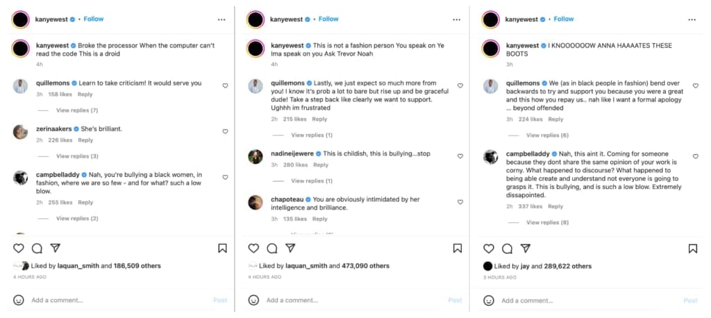 Twitter messages by Kanye West