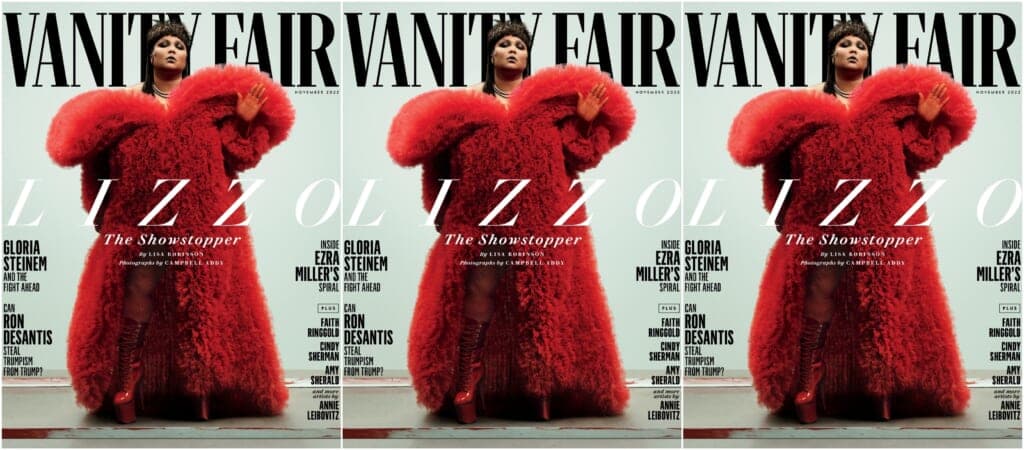 Singer Lizzo on the cover of Vanity Fair