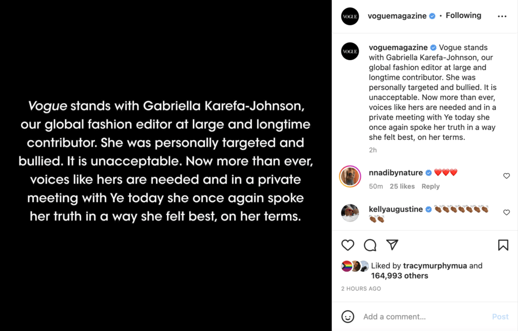 Tweets from Vogue magazine