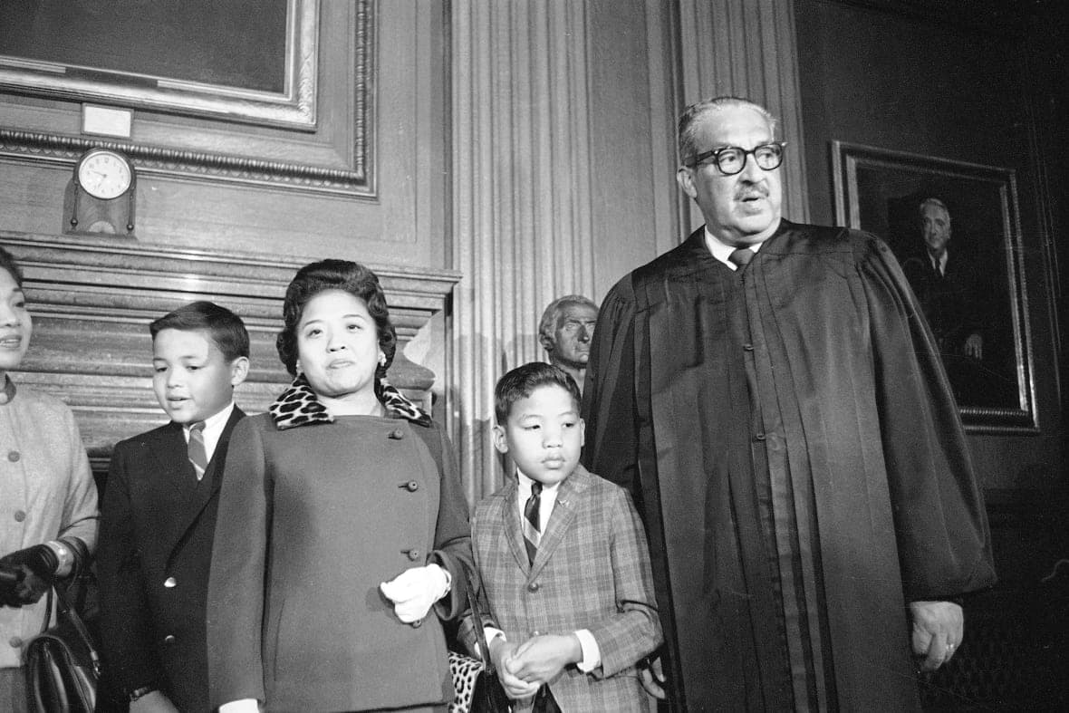 Thurgood Marshall Jr., Cecilia Marshall, John Marshall and Supreme Court Associate Justice Thurgood Marshall