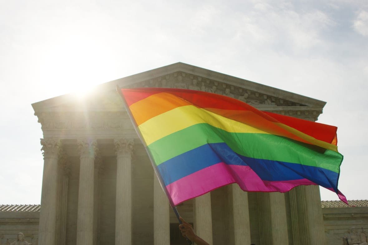 Rainbow flag at the Supreme Court