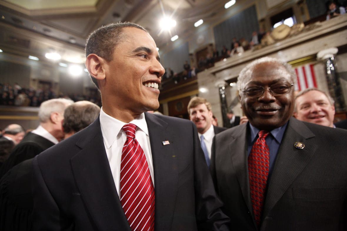 Former President Barack Obama and House Majority Whip Rep. James Clyburn