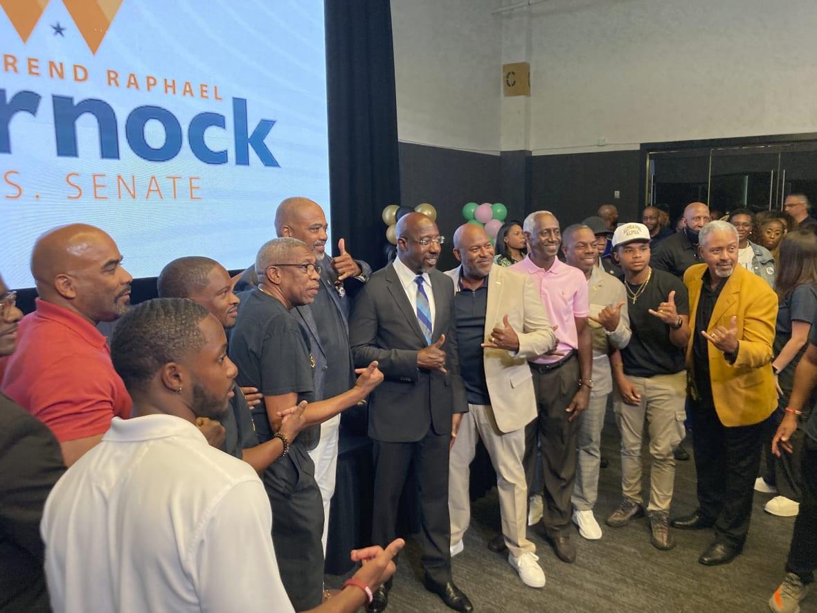 Georgia Sen. Raphael Warnock campaigns in Atlanta