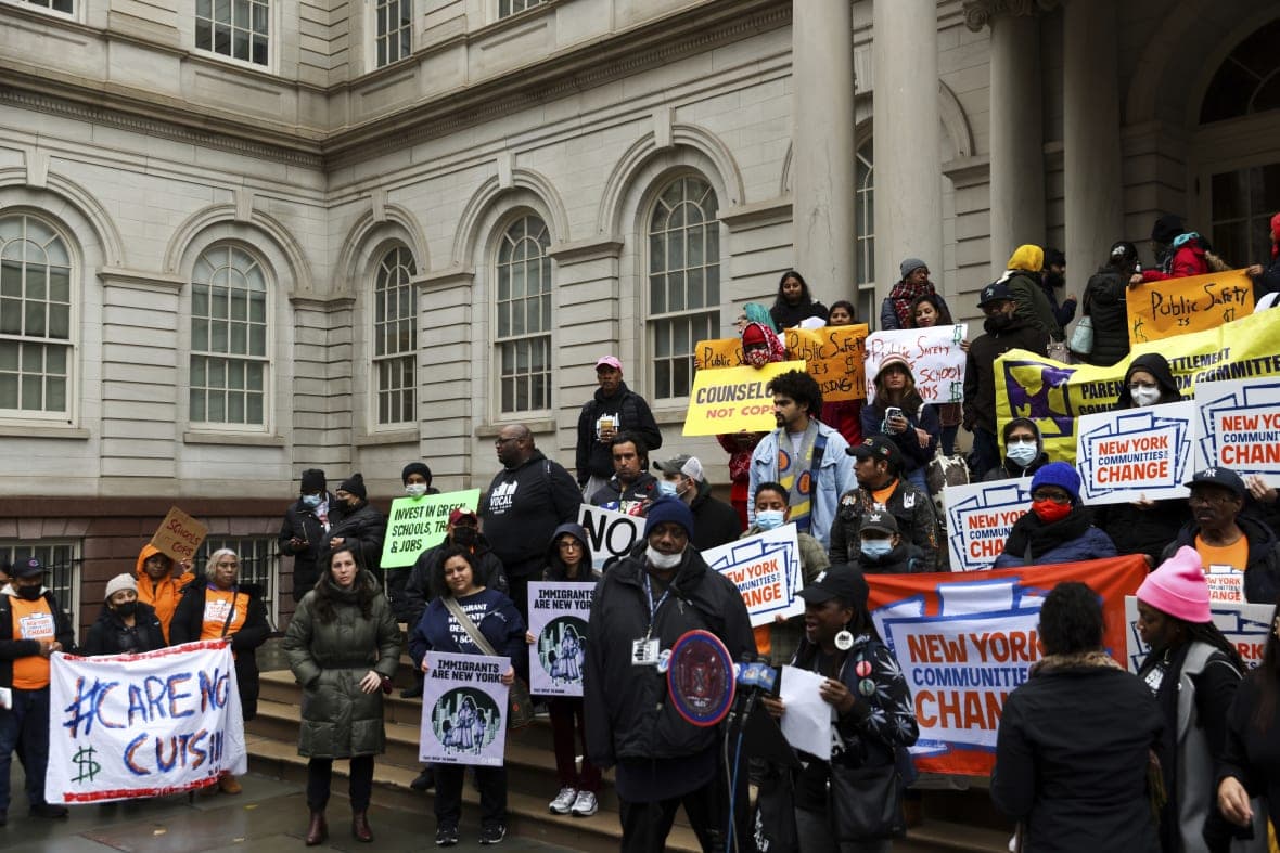Advocates for people with mental illnesses protest New York City Mayor Eric Adams’ plan