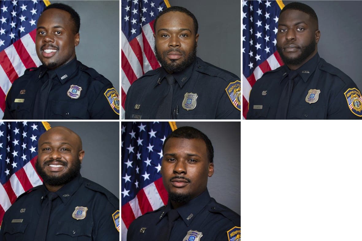 Former Memphis Police officers Tadarrius Bean, Demetrius Haley, Emmitt Martin III, Desmond Mills, Jr. and Justin Smith