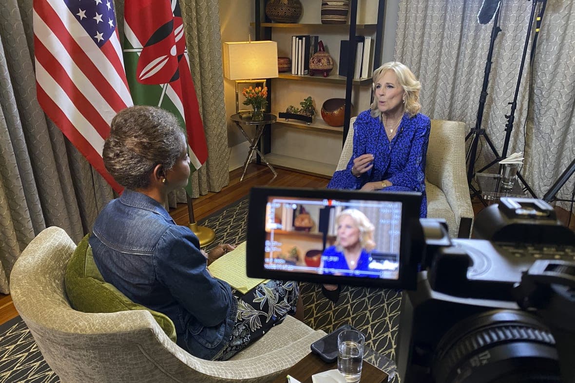Associated Press White House reporter Darlene Superville and First Lady of the United States Jill Biden