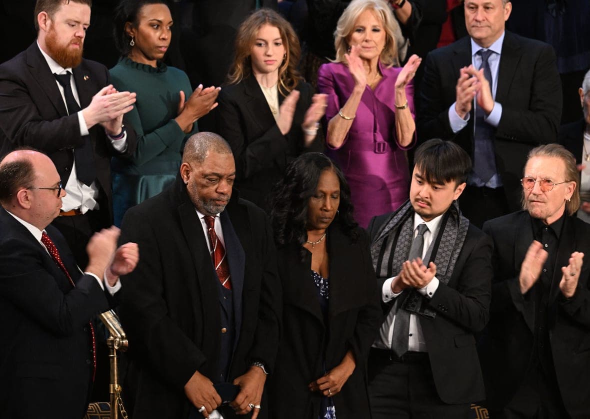 Rodney and RowVaughn Wells, parents of Tyre Nichols, are acknowledged during the State of the Union address