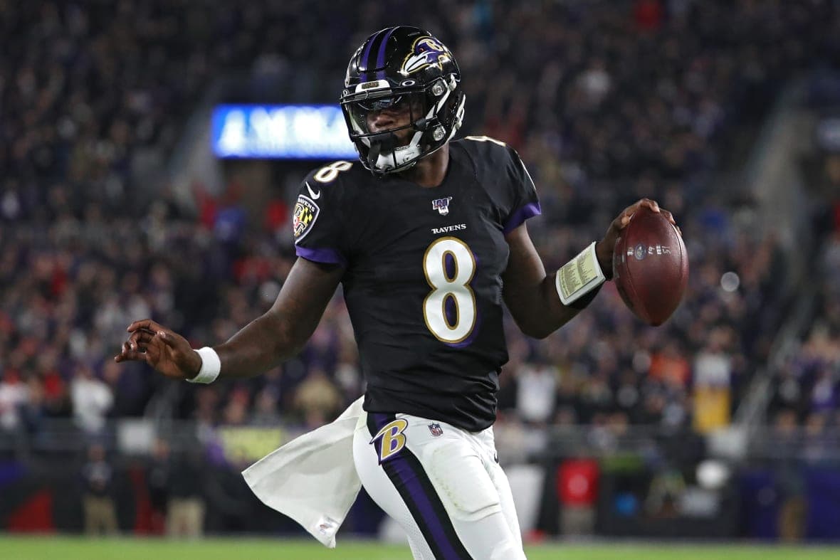 Quarterback Lamar Jackson of the Baltimore Ravens
