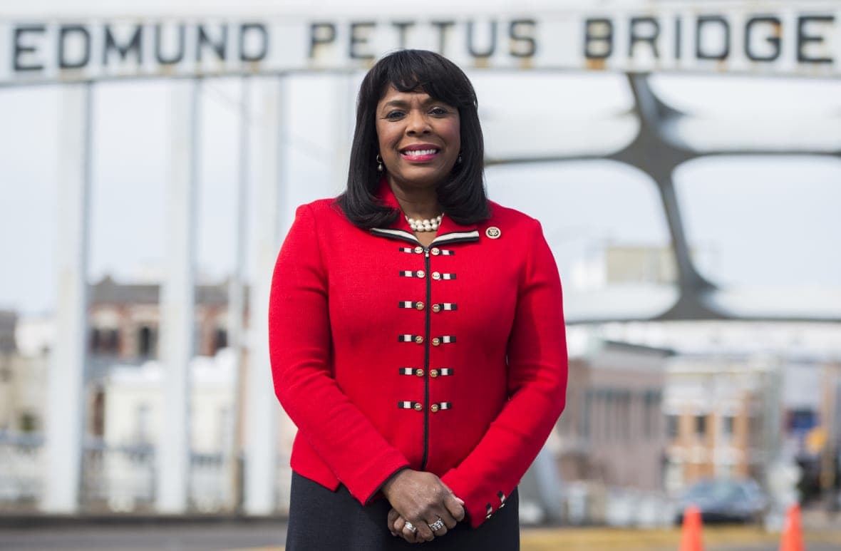 Rep. Terri Sewell, D-Ala., on the Edmund Pettus Bridge