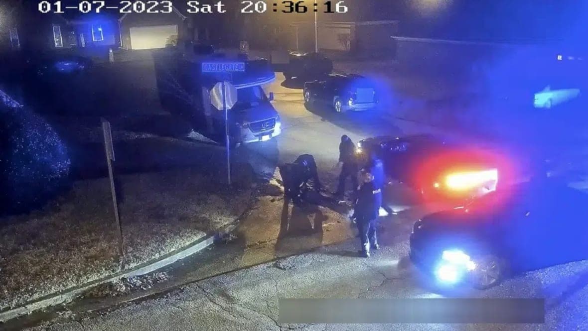 Tyre Nichols lies on the ground during a brutal attack by Memphis Police officers