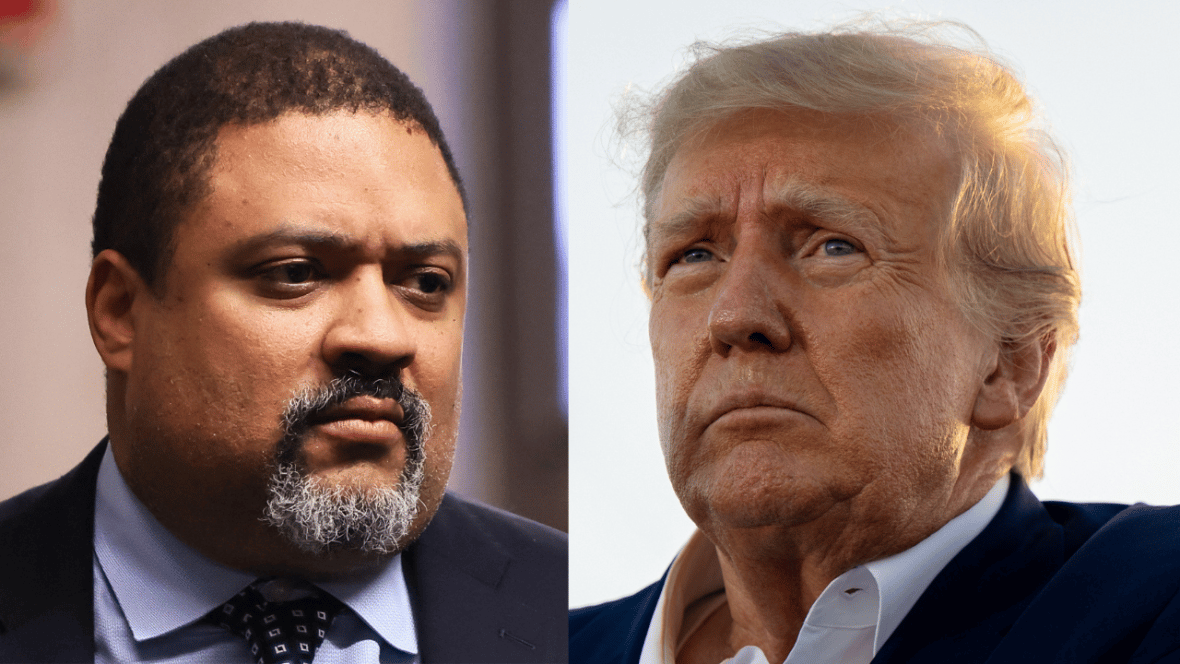 Manhattan District Attorney Alvin Bragg and former President Donald Trump 