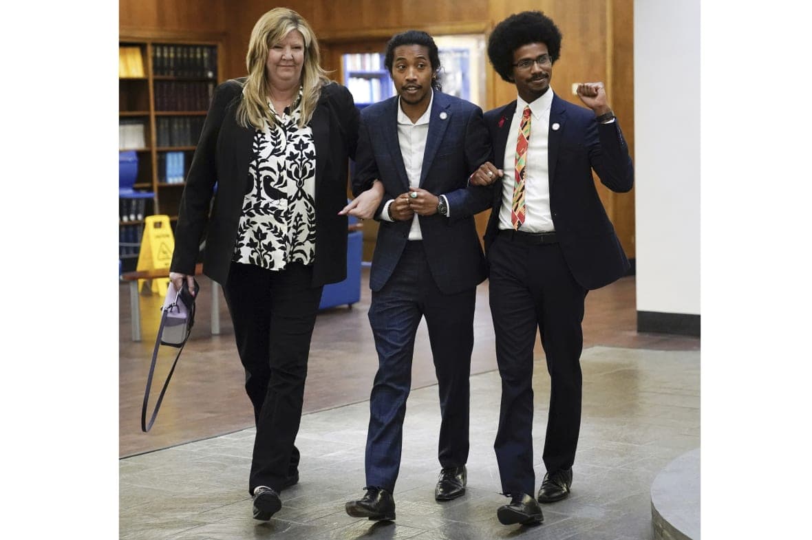 Gloria Johnson, D-Knoxville, Justin Jones and Justin Pearson