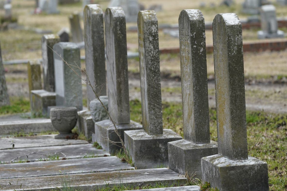 Tombstones mark graves at the Lincoln Memorial Cemetery