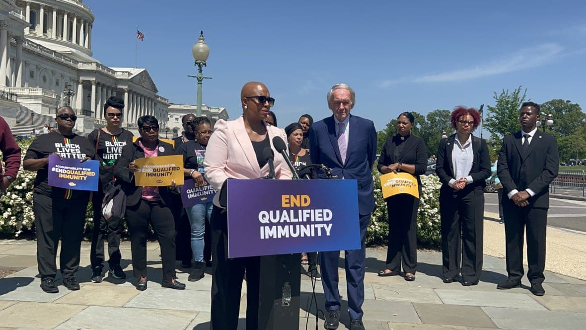 Congresswoman Ayanna Presley, D-MA, and Senator Ed Markey, D-MA