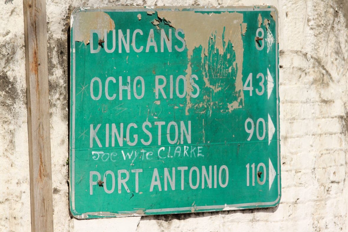 Road sign in Jamaica