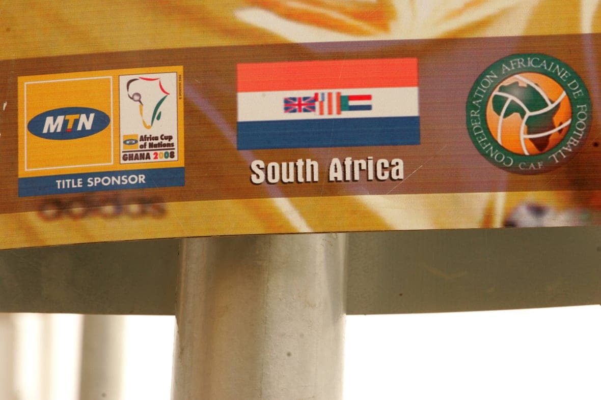 A poster with South Africa’s old flag