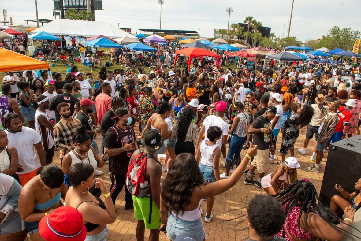 Partiers enjoy the festivities