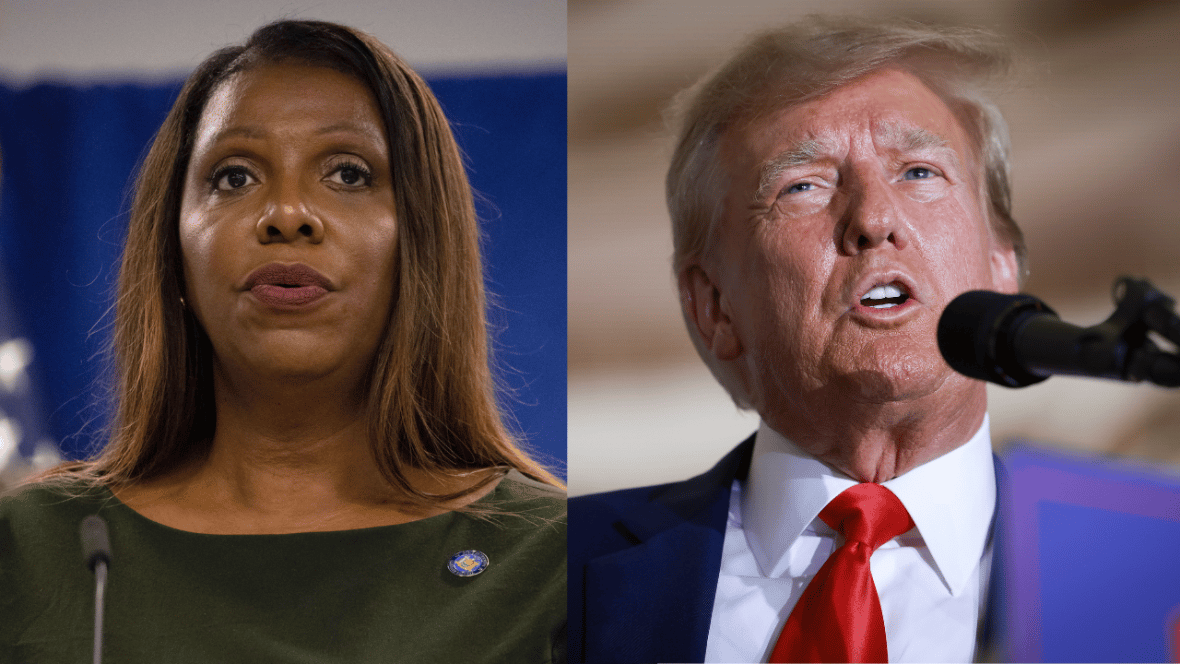 New York Attorney General Letitia James and former President Donald Trump