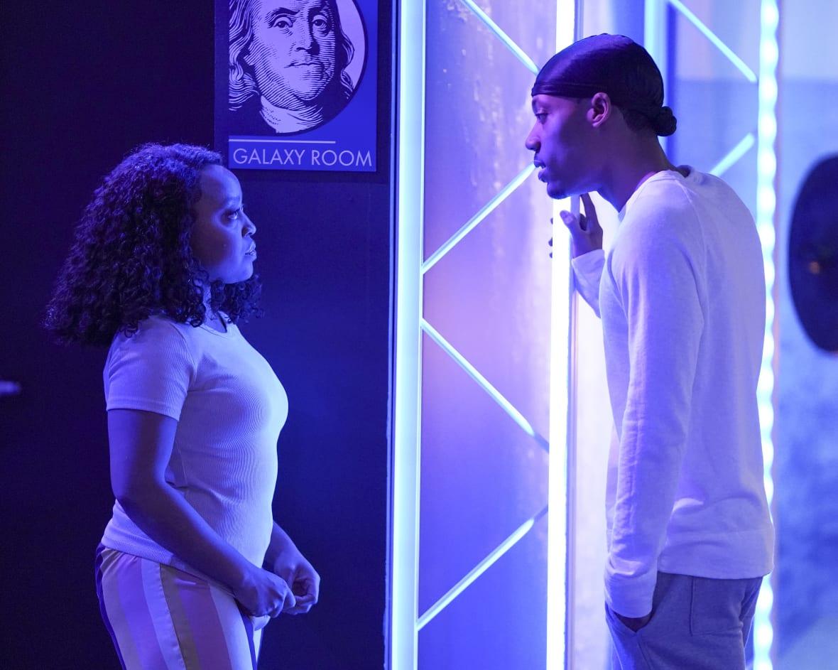 Janine (played by Quinta Brunson) and Gregory (played by Tyler James Williams) take a field trip to Philadelphia's Franklin Institute in the season 2 finale of "Abbott Elementary."