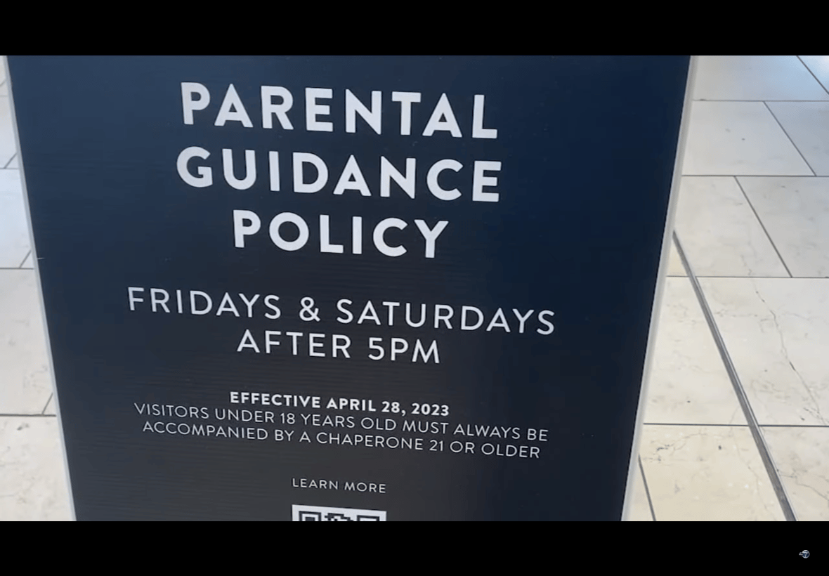 Sign at Garden State Plaza in Paramus, New Jersey