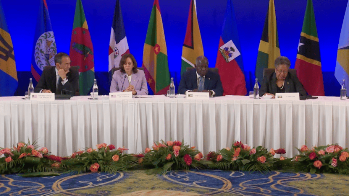 Vice President Kamala Harris addresses the U.S.-Caribbean Leaders Meeting