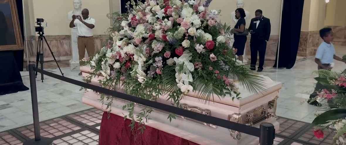 Christine King Farris lied in state at the Georgia State Capitol Rotunda