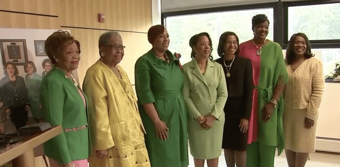 Sorority members at FMO event