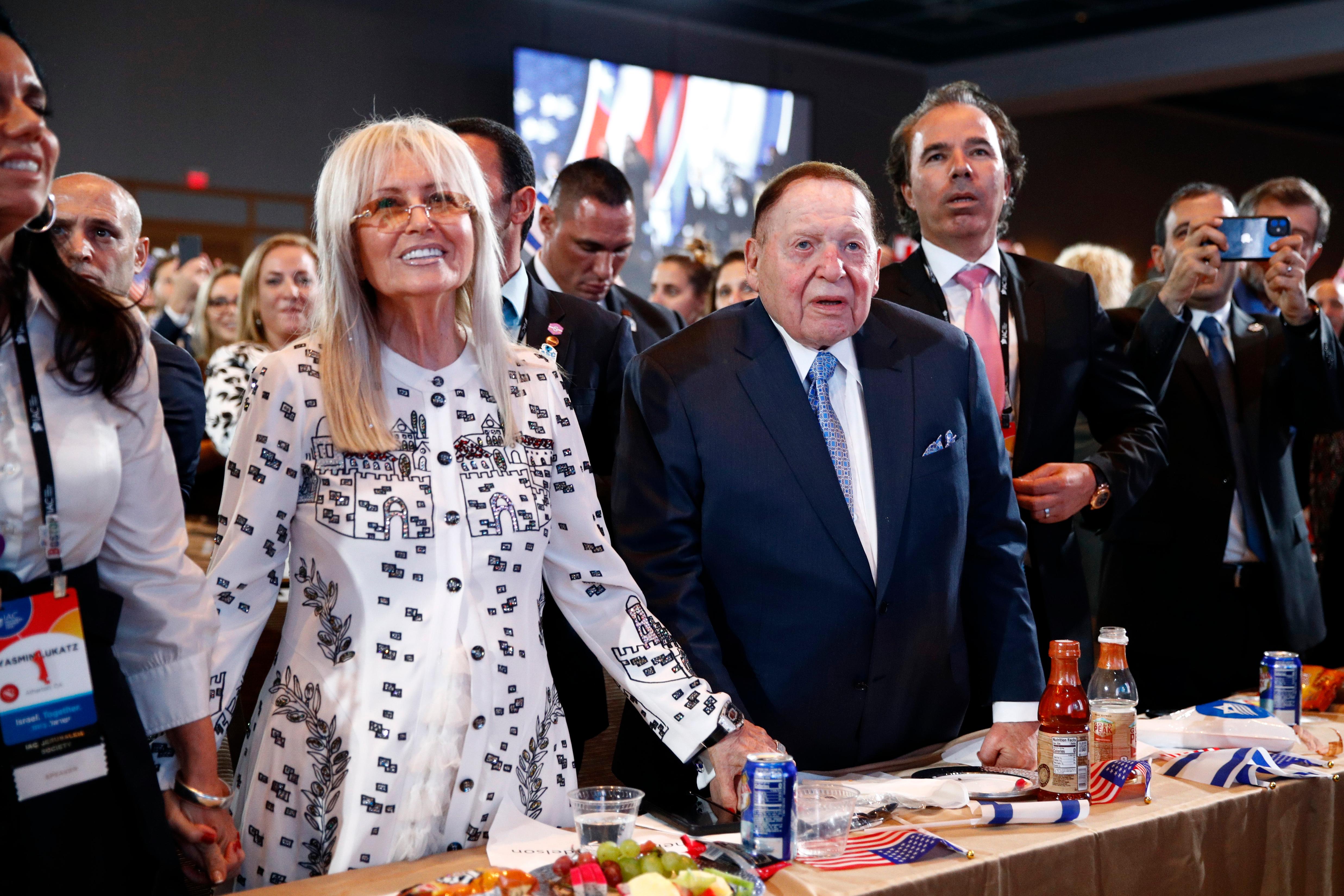 Miriam Adelson and husband Las Vegas Sands Corporation Chief Executive and Republican mega donor Sheldon Adelson