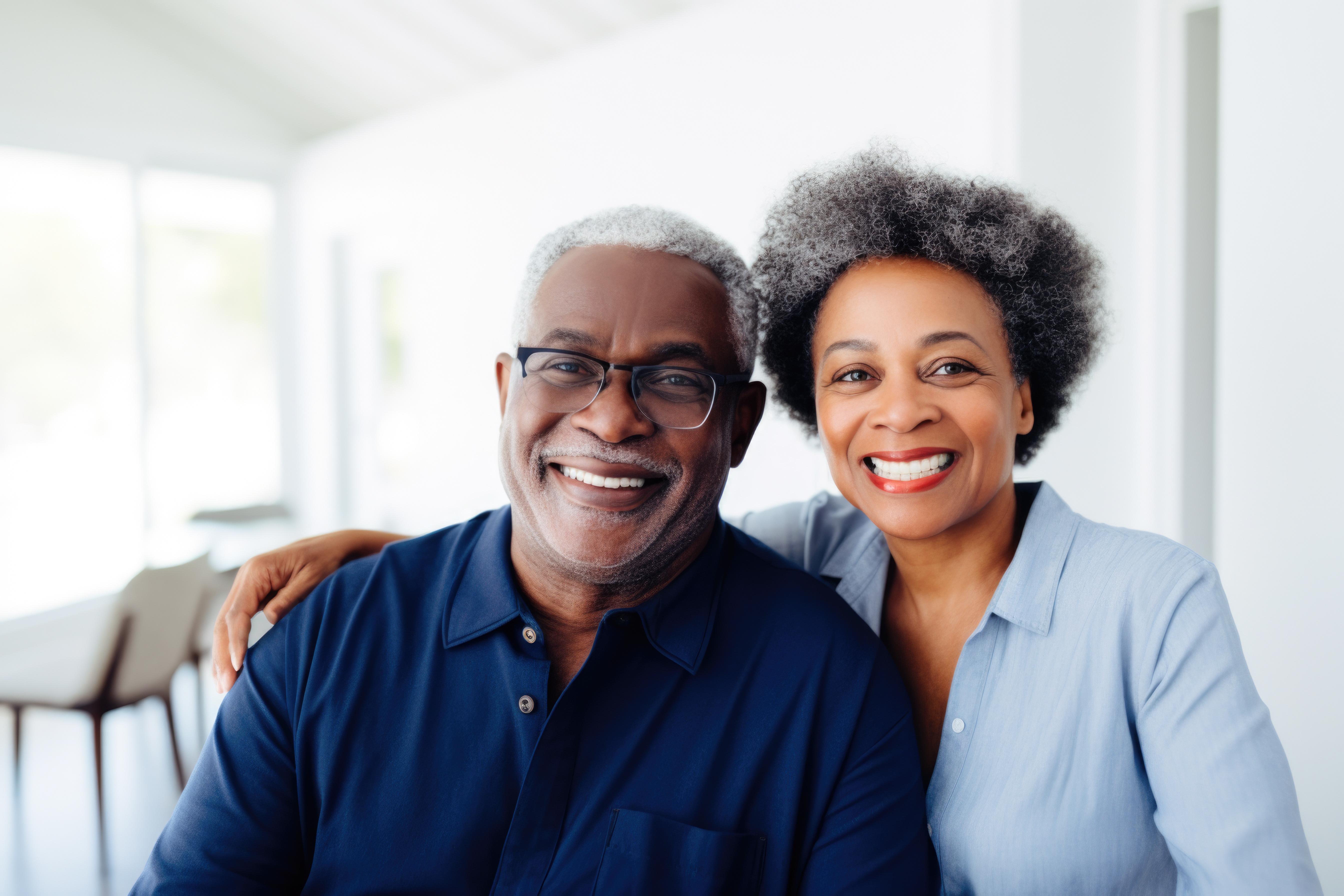 An older, gray-haired couple
