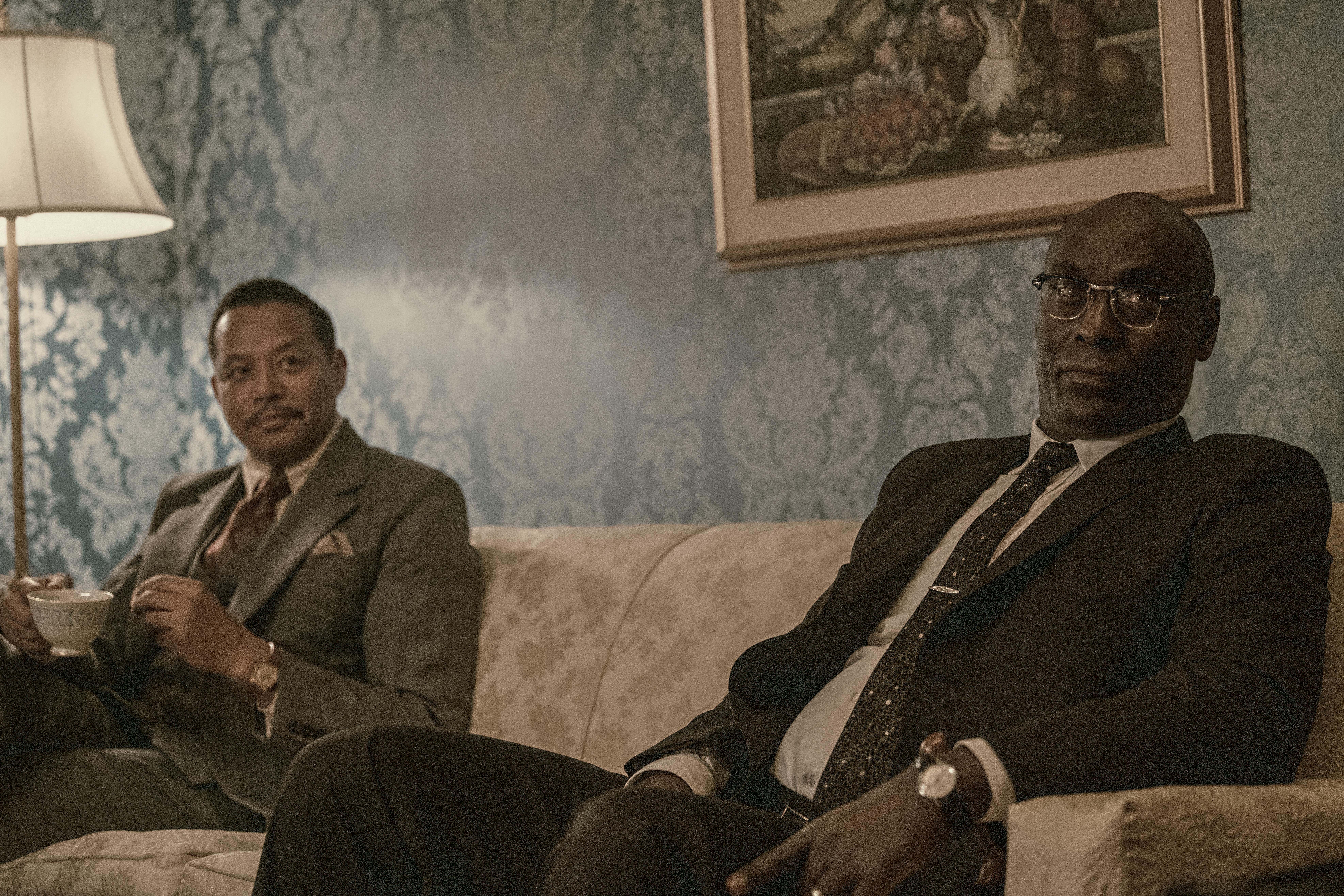 Actors Terrence Howard and Lance Reddick in “Shirley”