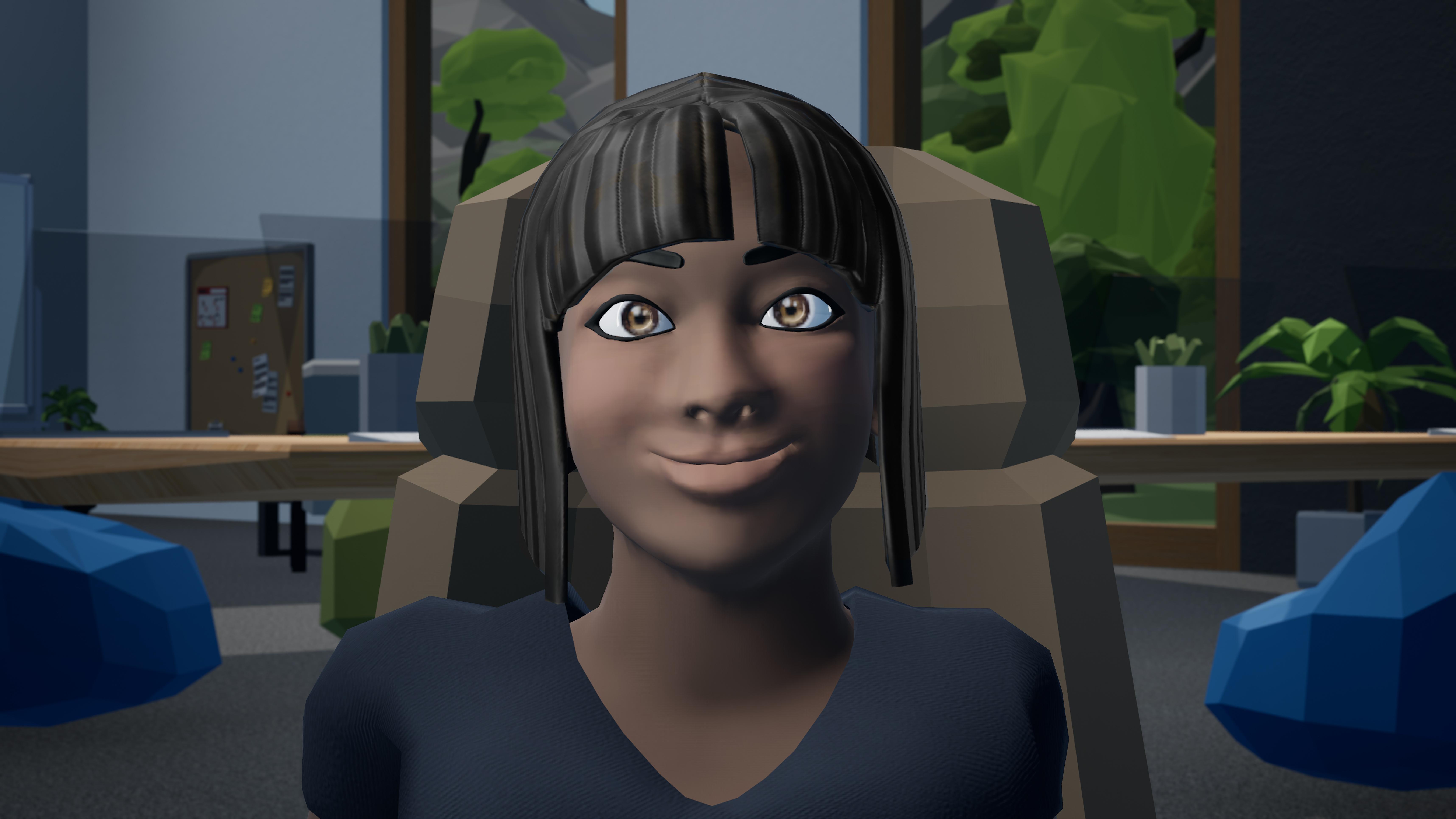 An animated woman
