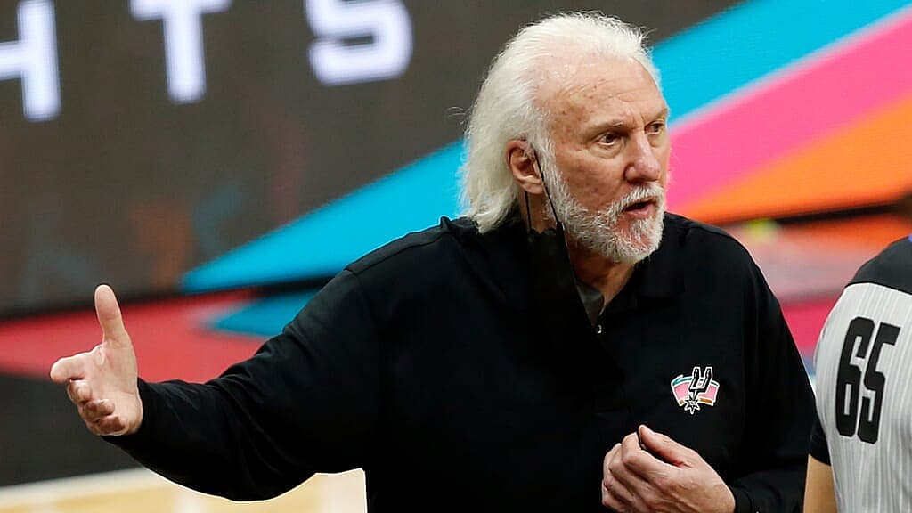 Head coach Gregg Popovich of the San Antonio Spurs