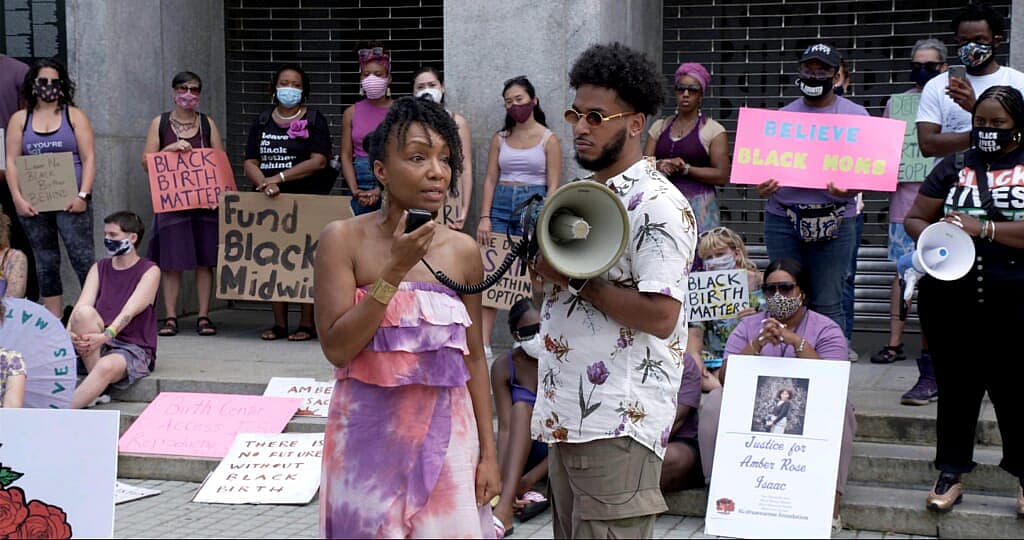 A scene from the documentary "Aftershock"