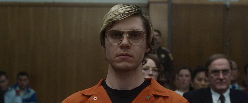 Actors Evan Peters, Molly Ringwald and Richard Jenkins in “Dahmer: Monster — The Jeffrey Dahmer Story”