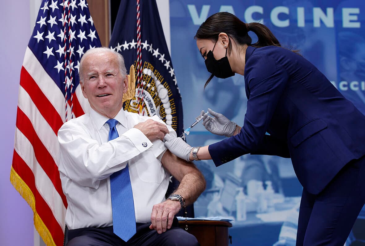 President Joe Biden receives his updated COVID-19 booster
