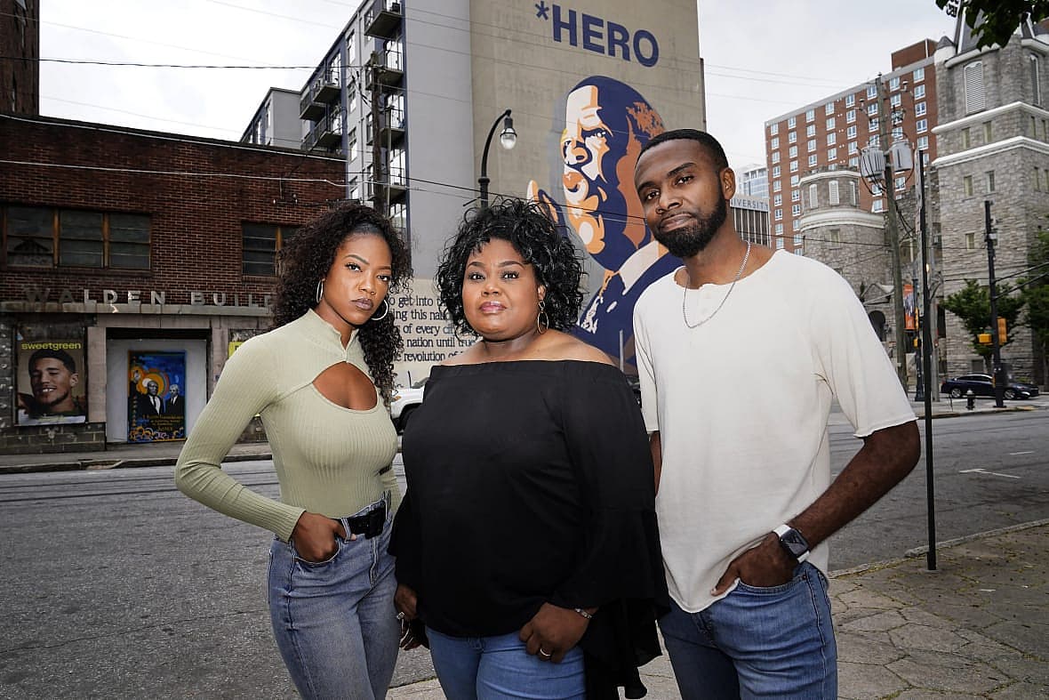 Black Lives Matter Global Network Foundation board members D’Zhane Parker, Cicley Gay and Shalomyah Bowers