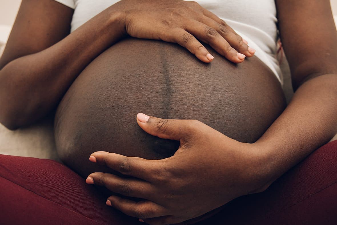 A woman's pregnant belly