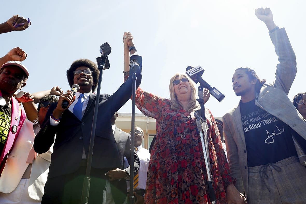 Justin Pearson, Gloria Johnson, D-Knoxville, and Justin Jones, D-Nashville