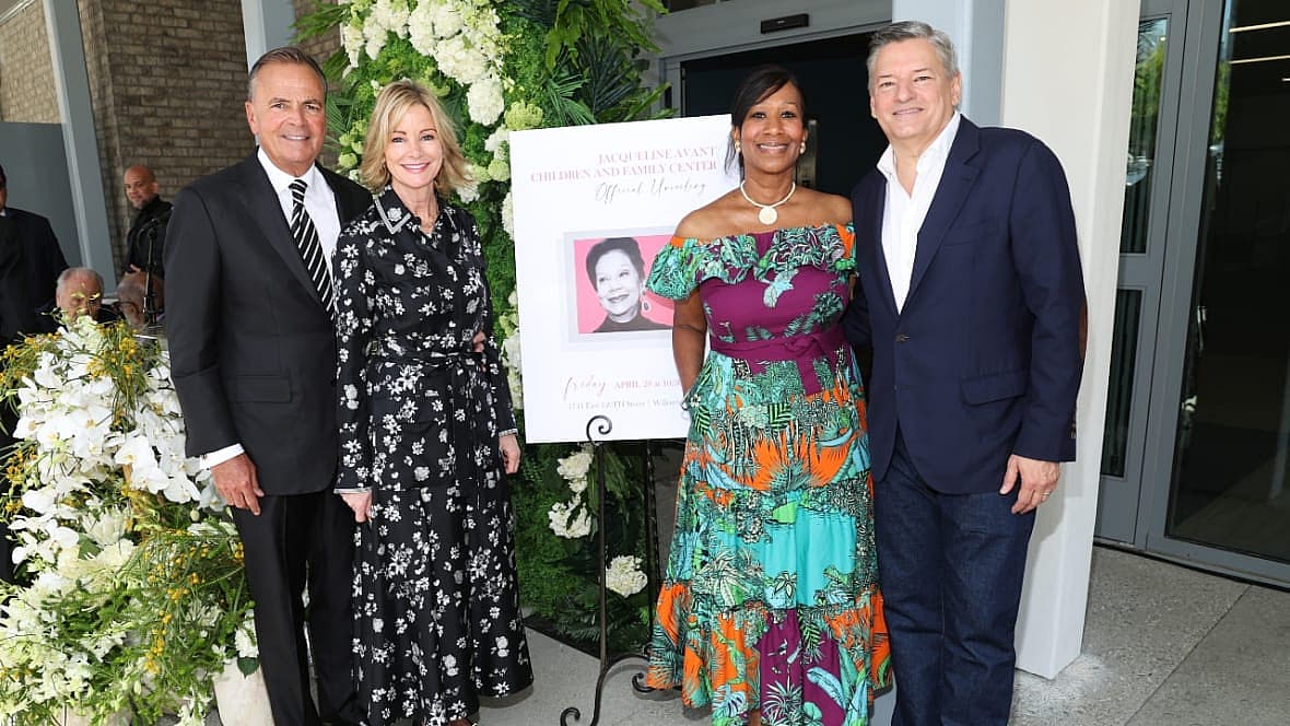 Businessman Rick Caruso and his wife, Tina Caruso, with Nicole Avant and her husband, Ted Sarandos