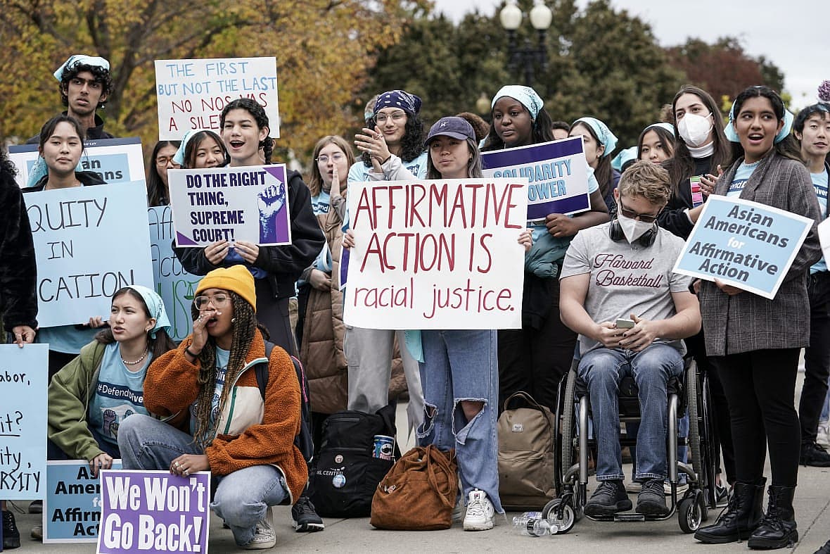 Activists demonstrate for affirmative action