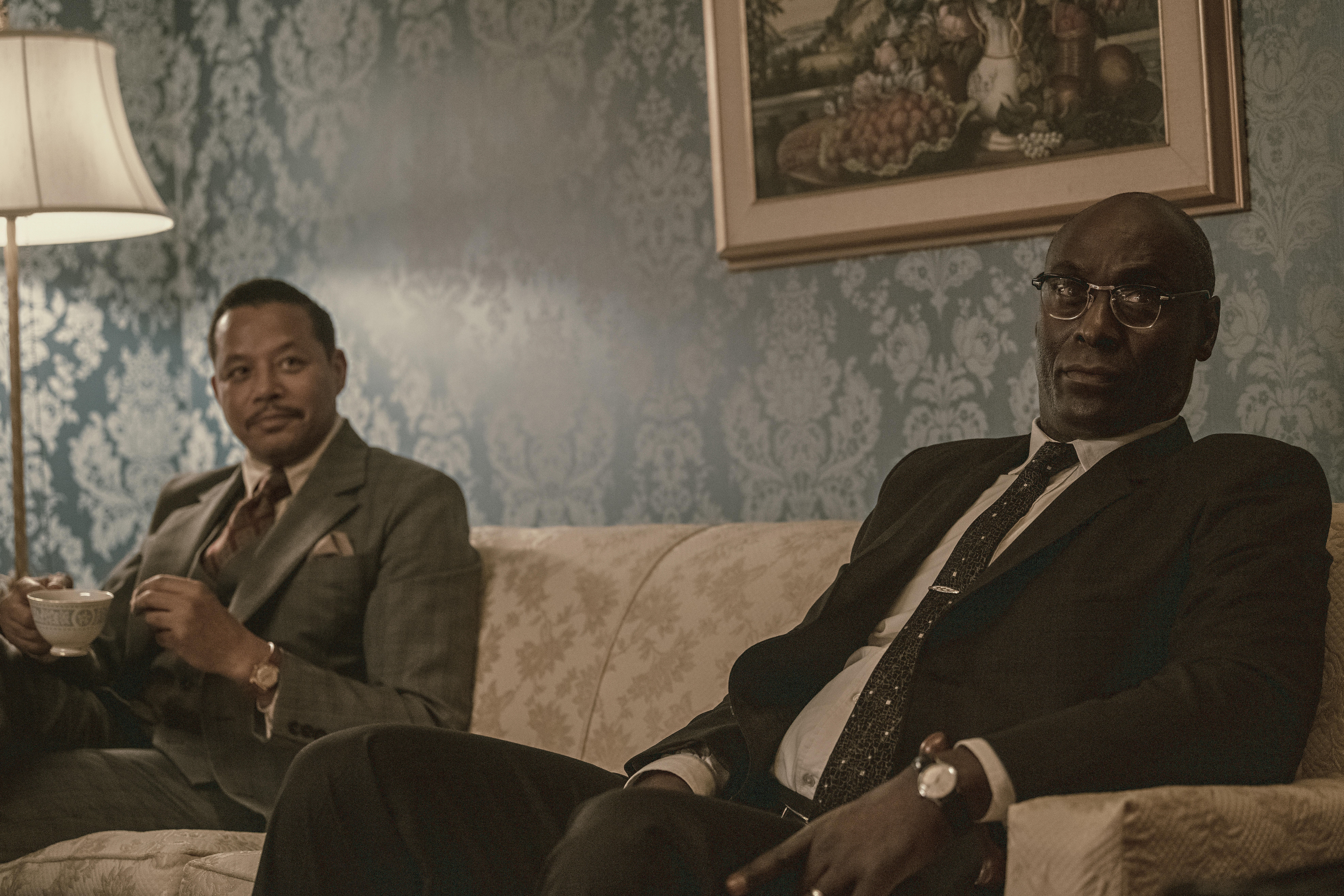 Actors Terrence Howard and Lance Reddick in “Shirley”
