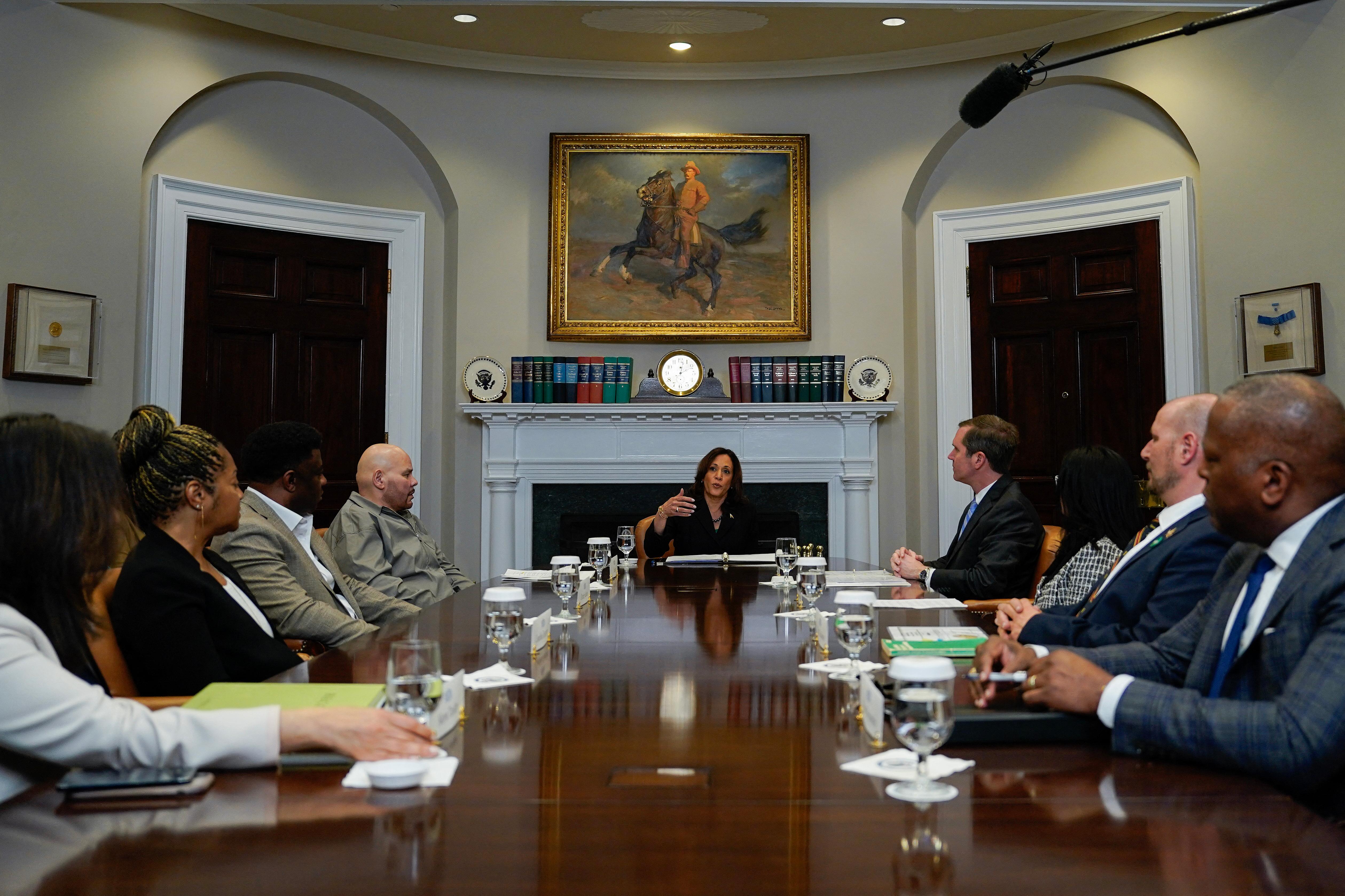 Musician Fat Joe and Vice President Kamala Harris